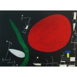 JOAN MIRO, 'Red sun' 1967, lithograph in colours, printed by Maeght, 37.5cm x 55cm, framed.