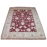 FINE MAMLUK CARPET, 280cm x 220cm, Shah Abbas design with scrolling vines and palmettes on a ruby