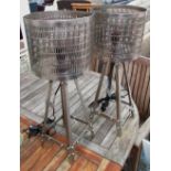 TABLE LAMPS, a pair, of Aviator style, aluminium, 64cm H. (2)