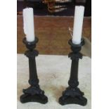 CANDLESTICKS, a pair, of Empire style, 23cm H. (2)