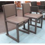 B&B ITALIA MAXALTO SIDE CHAIRS, a pair, grey leather model 'Musa', 46cm. (2)