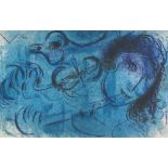 MARC CHAGALL, 'The flute player', 1957, lithograph in colours, printed by Mourlot, Frères, 22.5cm x