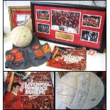 LIVERPOOL FOOTBALL CLUB MEMORABILIA, comprising a football signed by players of the 1977 European