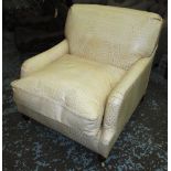 ARMCHAIR, with crocodile skin patterned cream leather upholstery, 88cm W.