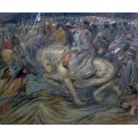 HENRY GERVEX (1852-1929), 'Napoleons retreat from Moscow', pastel, signed, framed, 47cm x 62cm.
