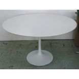 TULIP TABLE, Eero Saarinen style with white top on white metal base, 120cm diam x 72cm H. (with