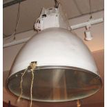 INDUSTRIAL CEILING LIGHT, 20th century, white painted, approximately 60cm diam x 70cm H.