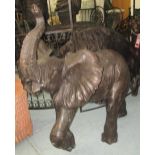 BRONZE SCULPTURE, African elephant, genuine hot cast bronze, 118cm H.