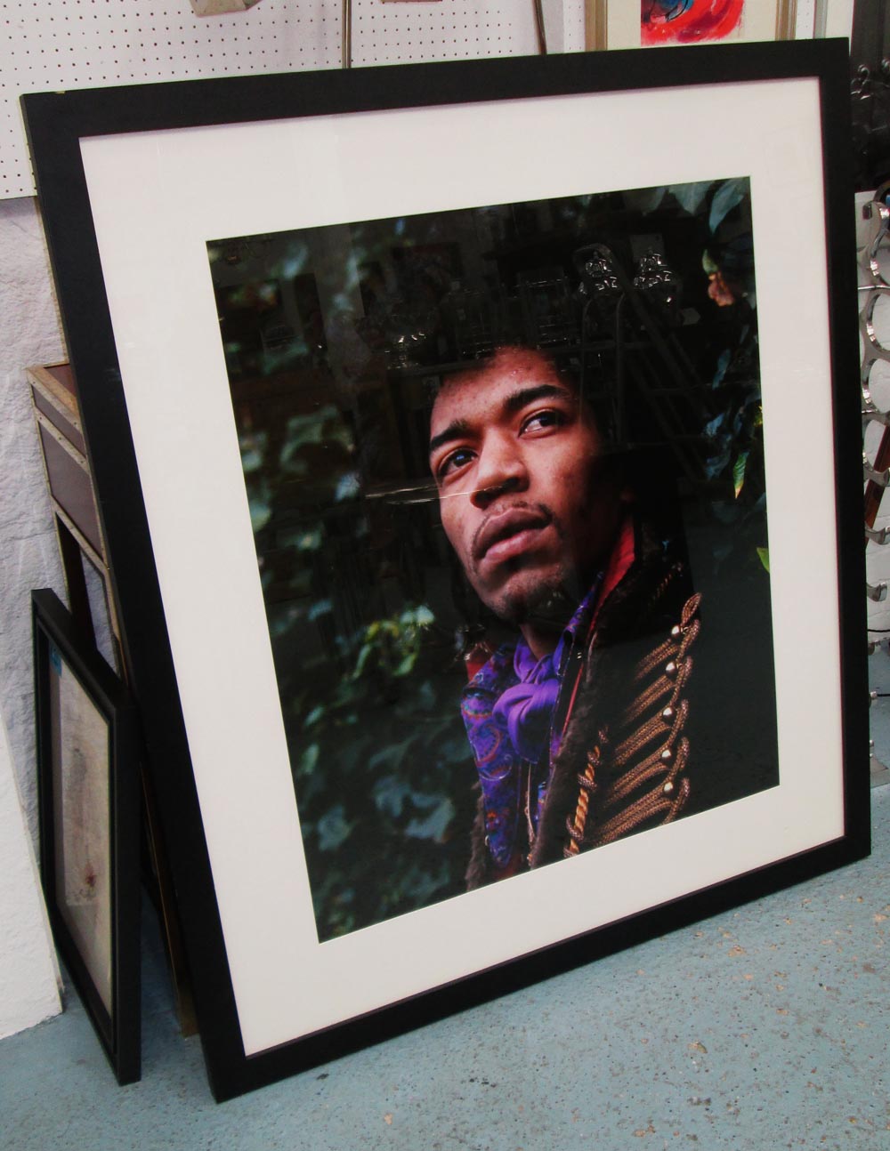 EVE BOWEN, 'Jimi Hendrix, Montague Square - 1967', photo print, 93cm x 77cm, framed.