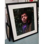 EVE BOWEN, 'Jimi Hendrix, Montague Square - 1967', photo print, 93cm x 77cm, framed.