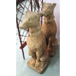 LARGE STONE DOGS, a pair, 75cm H.