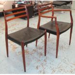 J.L. MØLLER DINING CHAIRS, a set of eight, including two carvers, rosewood, 48cm W.