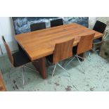 DINING TABLE, with a rectangular wooden top, 160cm L x 73cm H x 90cm D,