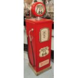 DRINK CABINET/RETRO RED PETROL PUMP, 1950s American style marked 'Route 66',