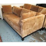 CHRISTIAN LIAIGRE SOFA, in brown chenille, 104cm x 77cm H x 221cm.