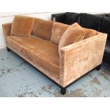 CHRISTIAN LIAIGRE SOFA, in brown chenille, 104cm x 77cm H x 221cm.