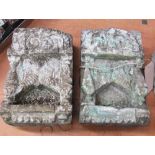 ALA, a pair, Indian carved stone.