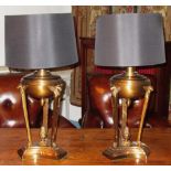 TABLE LAMPS, a pair, Empire style,