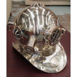 DIVERS HELMET, reproduction, in a chromed finish, 35cm H.
