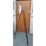 TELESCOPE, plated, on extendable tripod support, 160cm H.