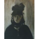 TOM KEATING (British,1917-1948), After Edward Manet, 'Berthe Morisot' watercolour, 40cm x 30cm,