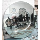 WALL MIRROR, circular with metal banding, 112cm diam.