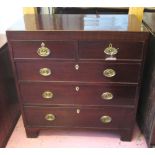 CHEST, Regency mahogany with two short over three long drawers on associated bracket feet,