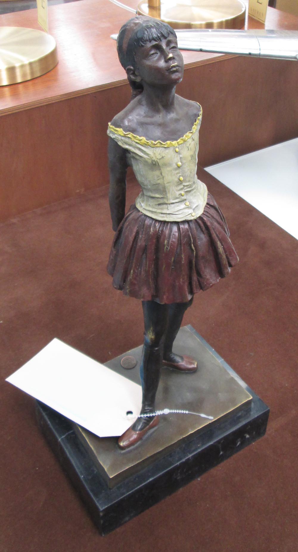 BRONZE STATUE, of a ballerina, 40cm H.