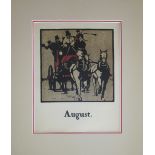 SIR WILLIAM NICHOLSON (British, 1872-1949), 'August shooting' lithograph in colours, 31cm x 24.5cm.