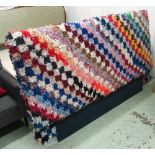 HEADBOARD, made from vintage Moroccan rag rug fabric, 115cm H x 193cm W.