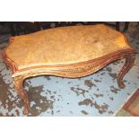 LOW TABLE, Louis XV style giltwood with serpentine sided marble top, 46cm H x 108cm W x 64cm D.