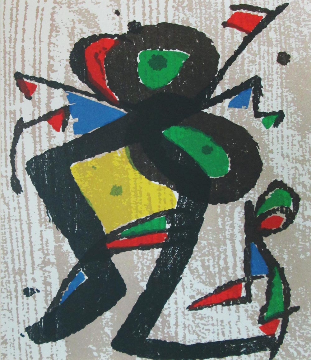 JOAN MIRO (Spanish, 1893-1983), Untitled, 1984, limited edition original woodcut, framed, 24.