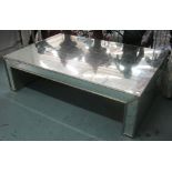 MIRRORED LOW TABLE, of large proportions with a rectangular top, 51cm H x 120cm x 179cm.