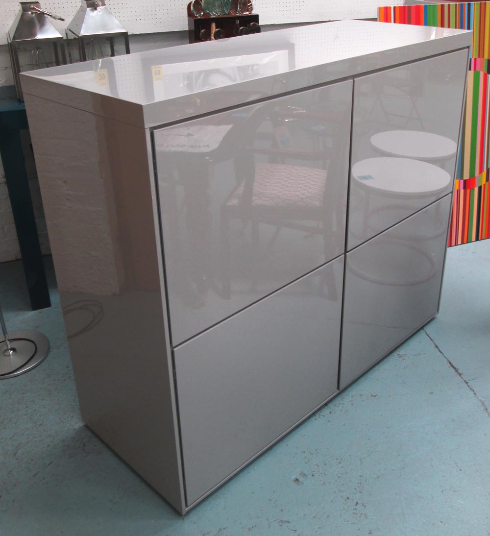 POLIFORM SIDEBOARD, in grey lacquer finish with internal shelves, 140cm x 54cm x 119cm H.