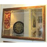 WALL MIRROR, red and gilt chinoiserie decorated with a rectangular bevelled plate, 73cm D x 104cm H.