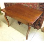 WRITING TABLE, 19th century Continental fruitwood with a frieze drawer on cabriole supports,