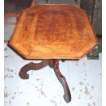 TRIPOD TABLE, 19th century Italian walnut and marquetry,