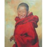 KOU HWU (Tibet), 'Young Llama', oil on canvas, 79cm x 64cm, signed.