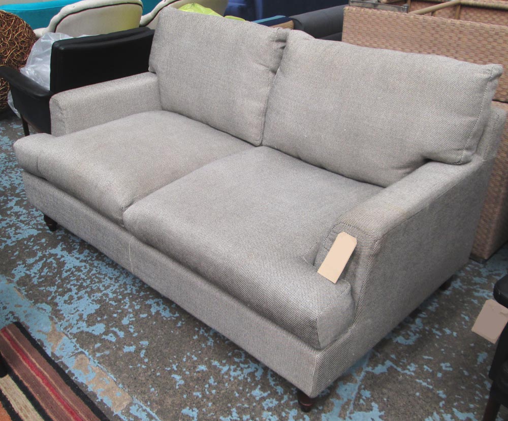 SOFA, two seater, from Sofa.com with black and white upholstery, 176cm W.