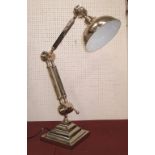 DESK LAMP, of large proportions, in chromed metal finish, 91cm H.