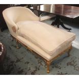 DAYBED, Louis XV style in white upholstery on a gilt base, 175cm x 72cm x 82cm H.