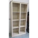OPEN BOOKCASE, by Oka, in neutral colour with eight compartments, 103cm W x 42cm D x 203cm H.