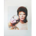 BOWIE AND TWIGGY, 'Pin Ups' photo signed by Twiggy, framed, 20cm x 25cm.