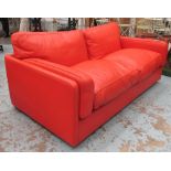 POLTRONA FRAU SOFA, in burnt orange leather, two seater, 174cm L.