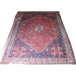 ANTIQUE PERSIAN QASHQAI CARPET, 310cm x 222cm,