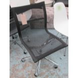 ICF CHAIR, in a black mesh on a chromed metal support, 50cm W.