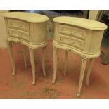 BEDSIDE CHESTS, a pair, Continental style,