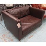 PHILIPPE HUREL SOFA, leather Dernier Etage (label lacking but receipt attached) cost £2058 new,