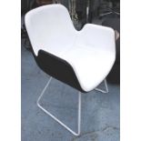 LA PALMA CHAIR, designed by Hee Welling, made in Italy, brown and white leather.
