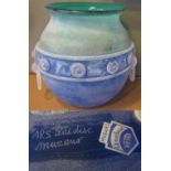 'ETRUSCAN' BLUE ARS MURANO VASE, inscribed and labelled to base, 32cm diam x 33cm H,